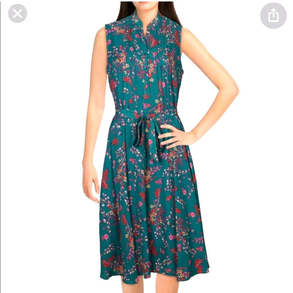 Nanette Lepore Teal Floral Knee Length Dress
